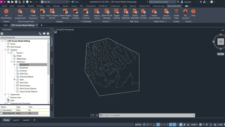 CIVIL 3D e superfície de terreno